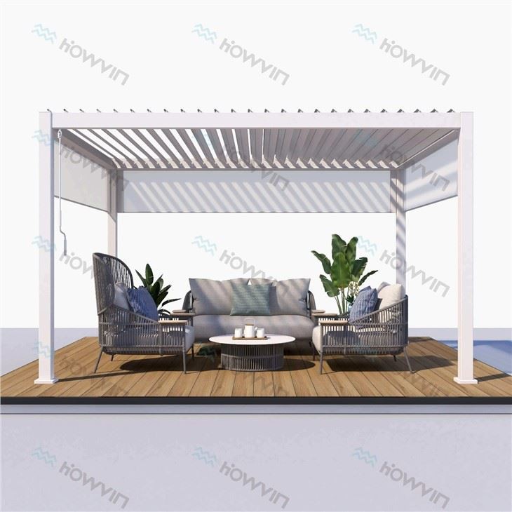 Metal Pergola With Louvered Roof