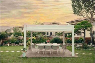 Howvin Miksija Aluminju Pergola Barra Elettrika Liga Aluminju Irfigħ Purtiera Riħ Sunshade Purtiera Teleskopika Sunroom Gallarija Windskrin