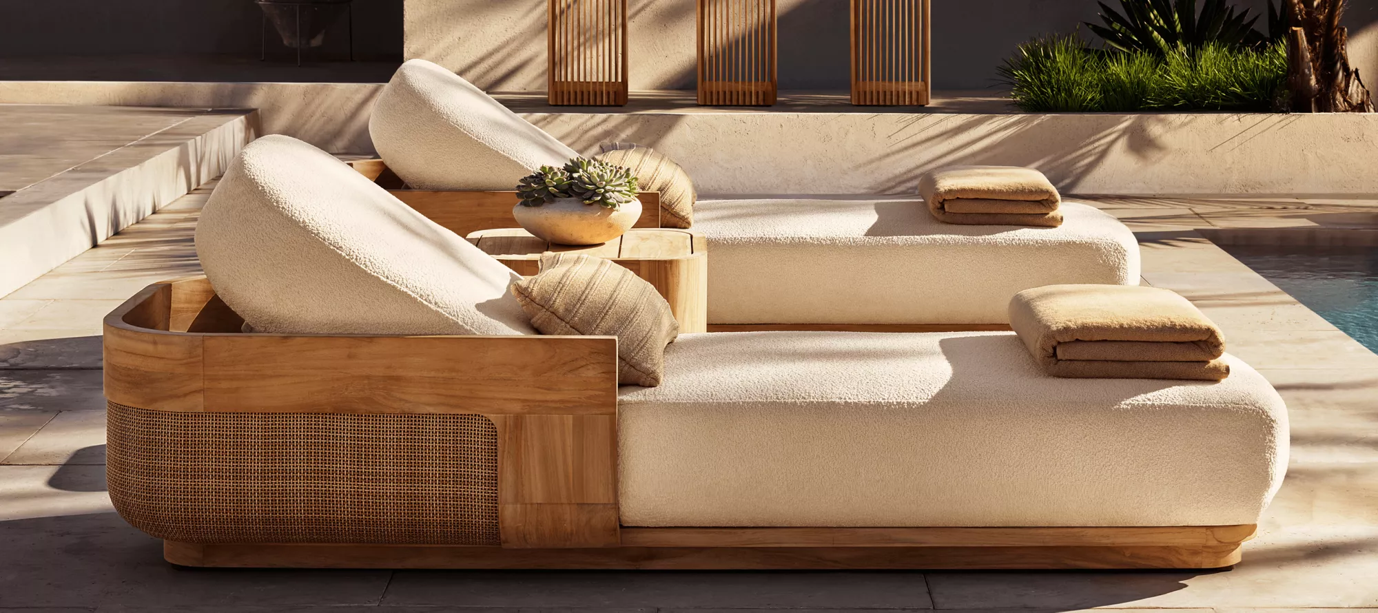 Luxury Outdoor Sofa | Sedona Cane Teak Set - Howvin factory